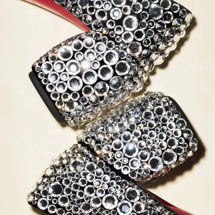 Women Minny Maxi Strass 70 Mm Pumps 8211 Suede And Strass 8211 Silver Christian Louboutin Pumps