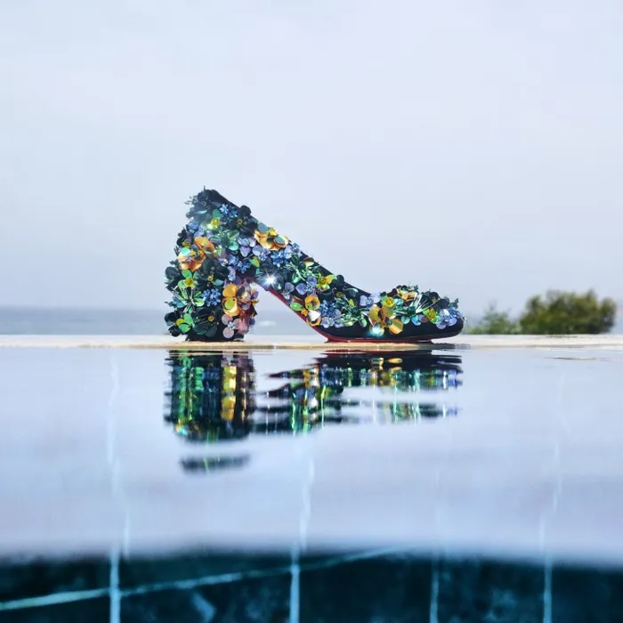 Women Minny Tropica 70 Mm Pumps 8211 Embroidered Crepe Satin 8211 Black Christian Louboutin Pumps