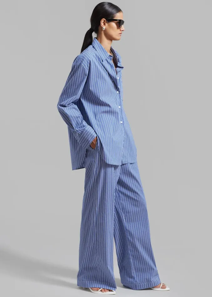 Women Mirca Elastic Pants 8211 Blue Multi Stripe The Frankie Shop Loungewear