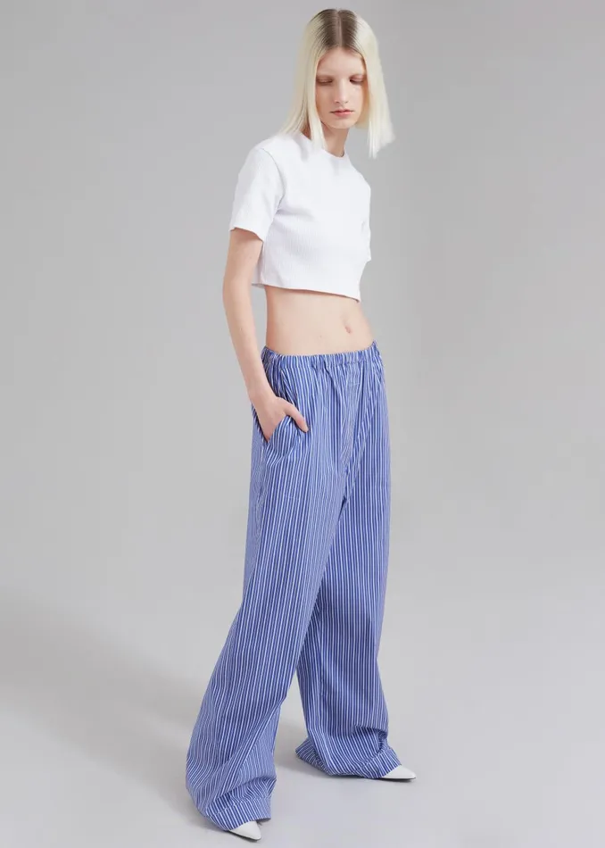 Women Mirca Elastic Pants 8211 Blue Multi Stripe The Frankie Shop Loungewear