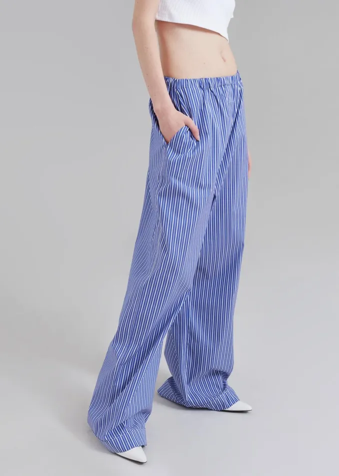 Women Mirca Elastic Pants 8211 Blue Multi Stripe The Frankie Shop Loungewear