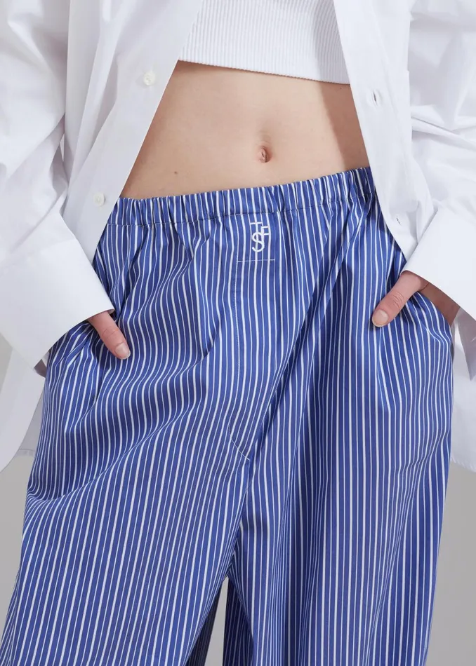 Women Mirca Elastic Pants 8211 Blue Multi Stripe The Frankie Shop Loungewear