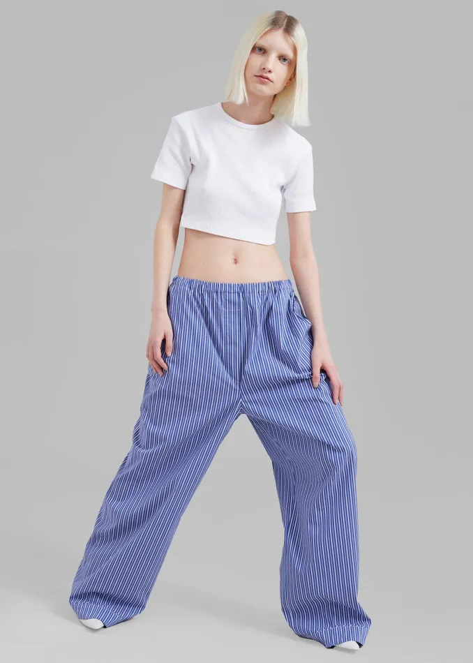 Women Mirca Elastic Pants 8211 Blue Multi Stripe The Frankie Shop Loungewear