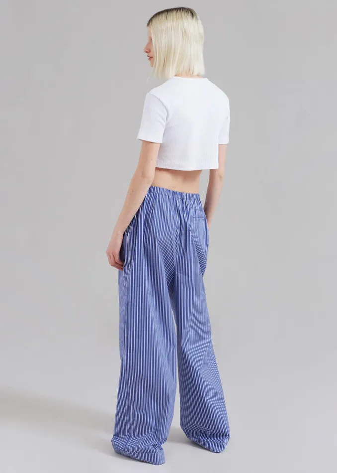 Women Mirca Elastic Pants 8211 Blue Multi Stripe The Frankie Shop Loungewear