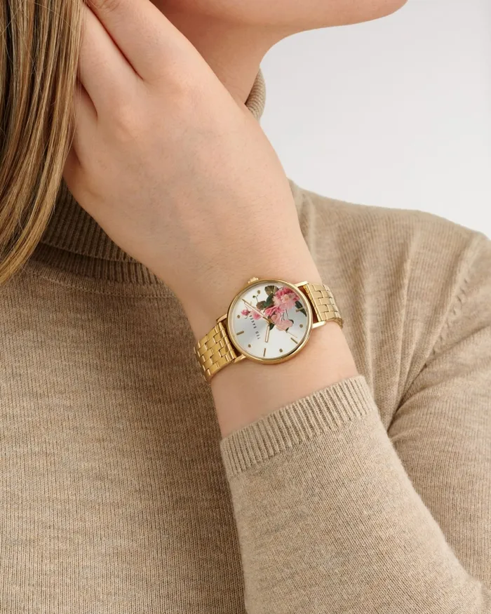 Women MIRIBEL 8211 Phylipa Romance Floral Dial Bracelet Watch Gold Colour Ted Baker Watches Women MIRIBEL 8211 Phylipa Romance Floral Dial Bracelet Watch Gold Colour Ted Baker Watches