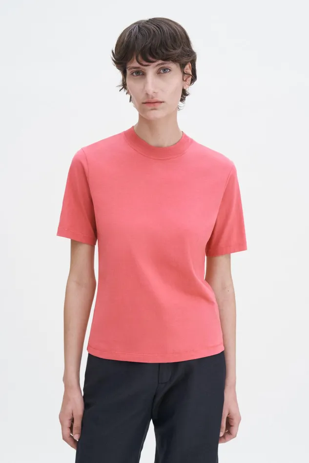 Women Mock Neck Tee Light Raspberry Filippa K Tops