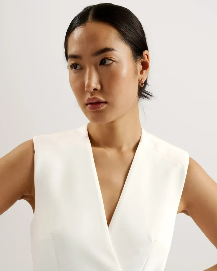 Women MOLENAA 8211 Sleeveless Tailored Midi Wrap Dress Ivory Ted Baker Dresses Women MOLENAA 8211 Sleeveless Tailored Midi Wrap Dress Ivory Ted Baker Dresses
