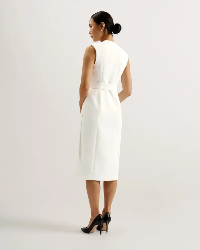Women MOLENAA 8211 Sleeveless Tailored Midi Wrap Dress Ivory Ted Baker Dresses Women MOLENAA 8211 Sleeveless Tailored Midi Wrap Dress Ivory Ted Baker Dresses