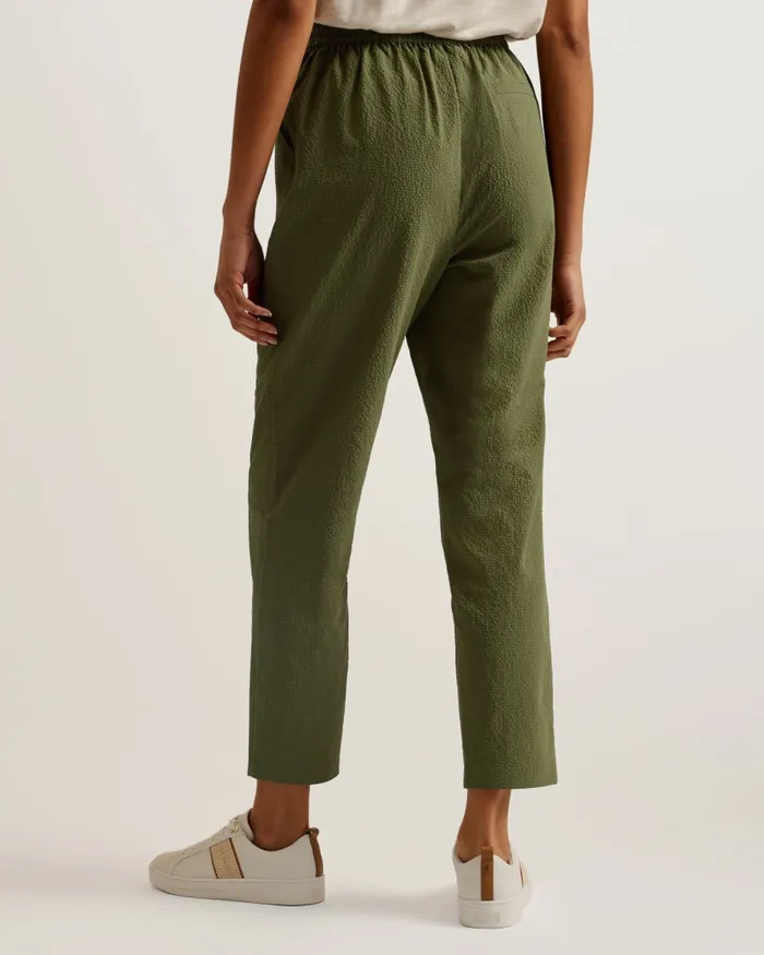 Women MORASCO 8211 Seersucker Ankle Grazer Joggers Khaki Ted Baker Trousers and Shorts Women MORASCO 8211 Seersucker Ankle Grazer Joggers Khaki Ted Baker Trousers and Shorts