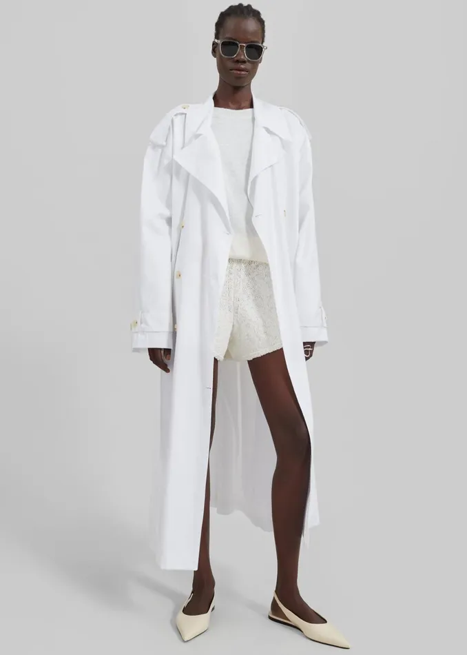 Women Nara Trench Coat 8211 White The Frankie Shop Outerwear