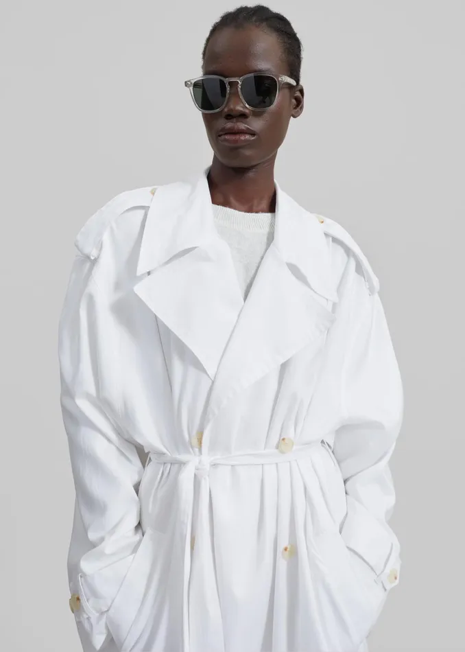 Women Nara Trench Coat 8211 White The Frankie Shop Outerwear