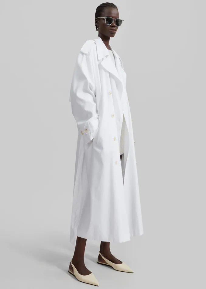 Women Nara Trench Coat 8211 White The Frankie Shop Outerwear