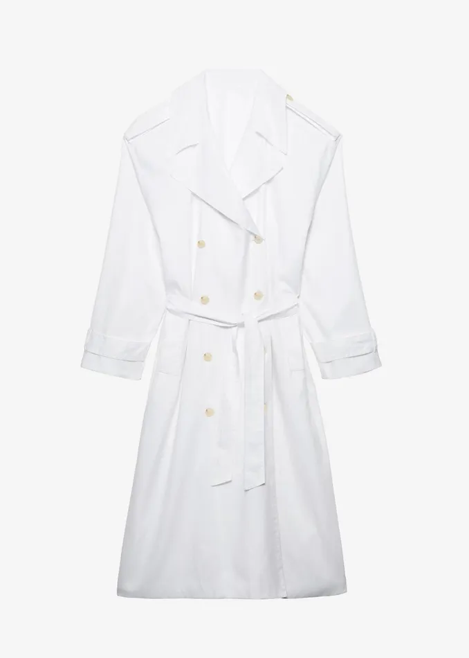 Women Nara Trench Coat 8211 White The Frankie Shop Outerwear