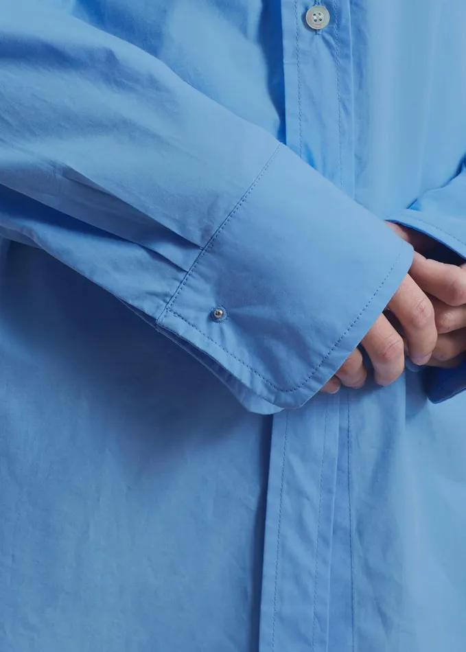 Women Neil Button Up Shirt 8211 Blue The Frankie Shop Tops