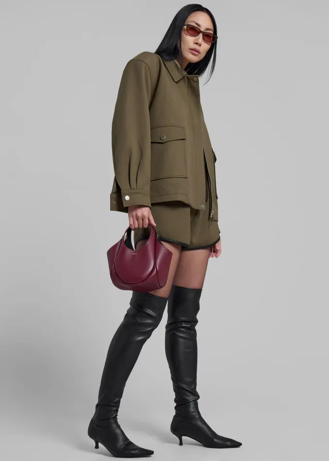 Women Neri Cropped Jacket 8211 Khaki The Frankie Shop Outerwear