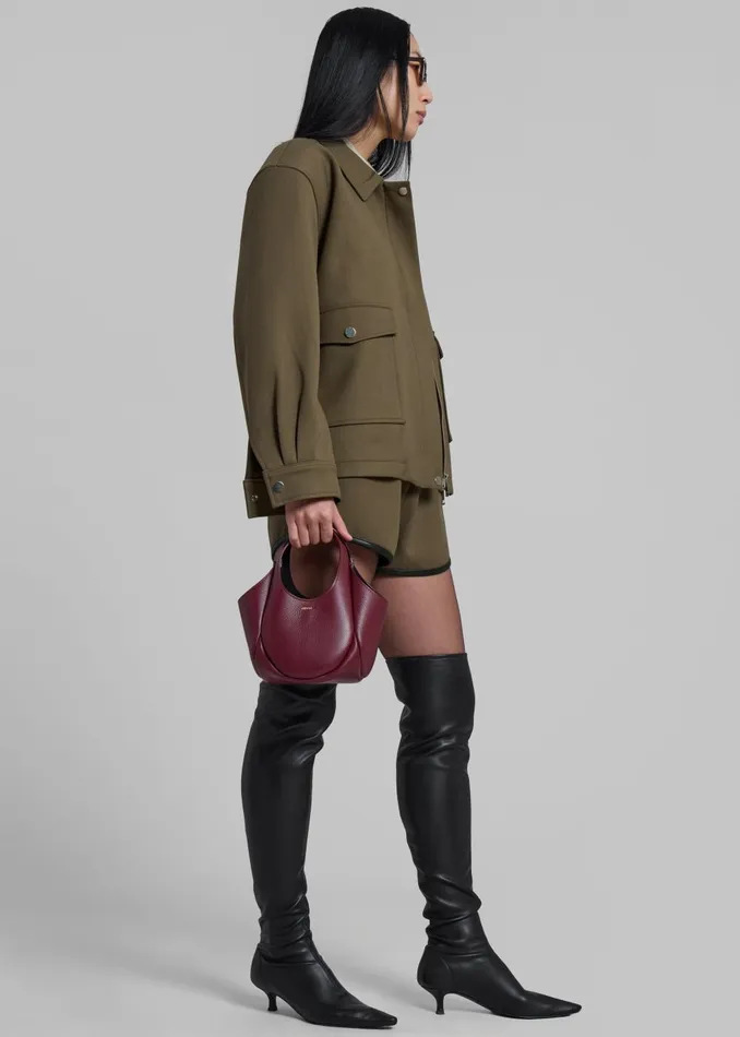 Women Neri Cropped Jacket 8211 Khaki The Frankie Shop Outerwear
