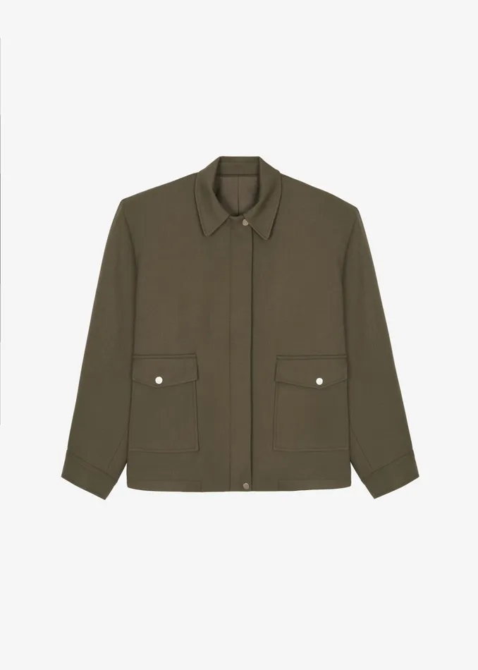 Women Neri Cropped Jacket 8211 Khaki The Frankie Shop Outerwear