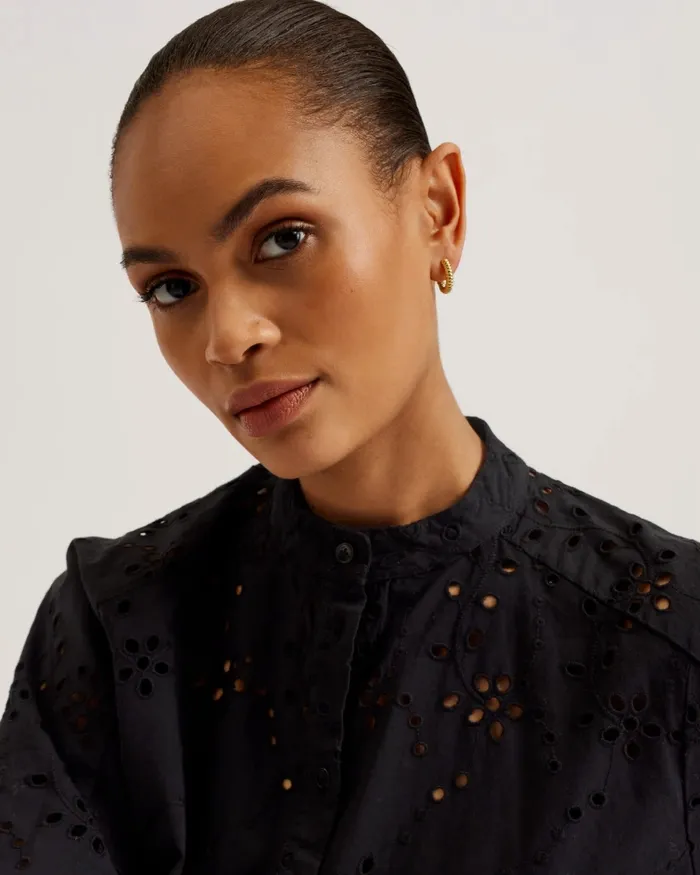 Women NIKAIA 8211 Oversized Broderie Cotton Midi Dress Black Ted Baker Dresses Women NIKAIA 8211 Oversized Broderie Cotton Midi Dress Black Ted Baker Dresses