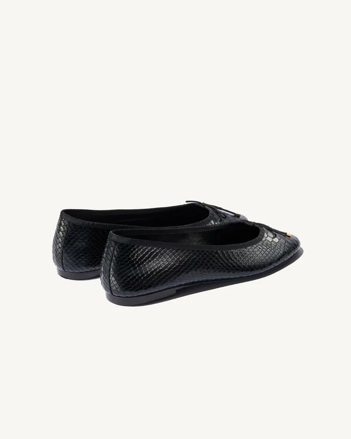 Women Nili Lotan LEATHER BALLET FLAT Black Shoes