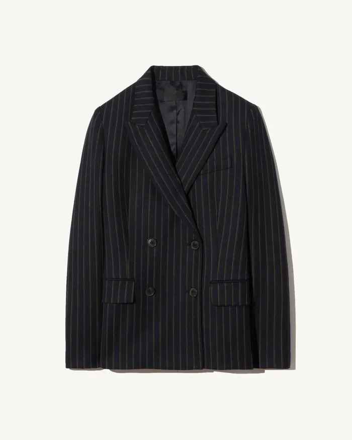 Women Nili Lotan VEDA JACKET Nightfall Pinstripes Jackets and Blazers