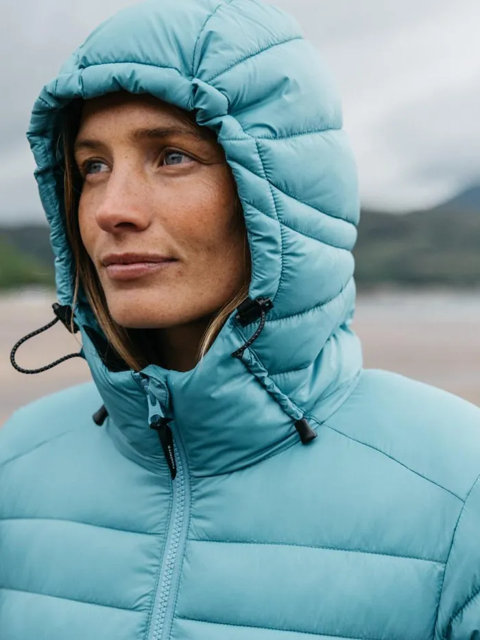 Women Nimbus Hooded Jacket Ocean Storm Finisterre Jackets Coats and Gilets