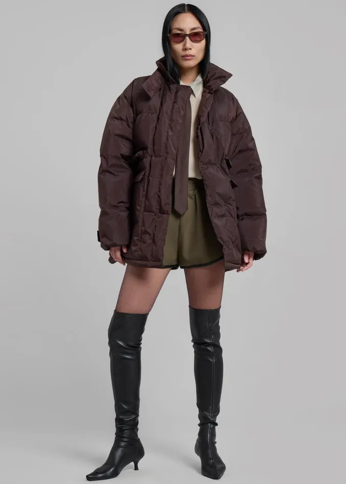 Women Nixa Puffer Jacket 8211 Brown The Frankie Shop Outerwear