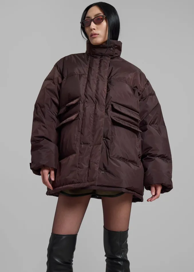 Women Nixa Puffer Jacket 8211 Brown The Frankie Shop Outerwear