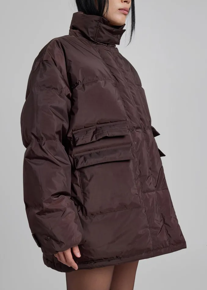 Women Nixa Puffer Jacket 8211 Brown The Frankie Shop Outerwear