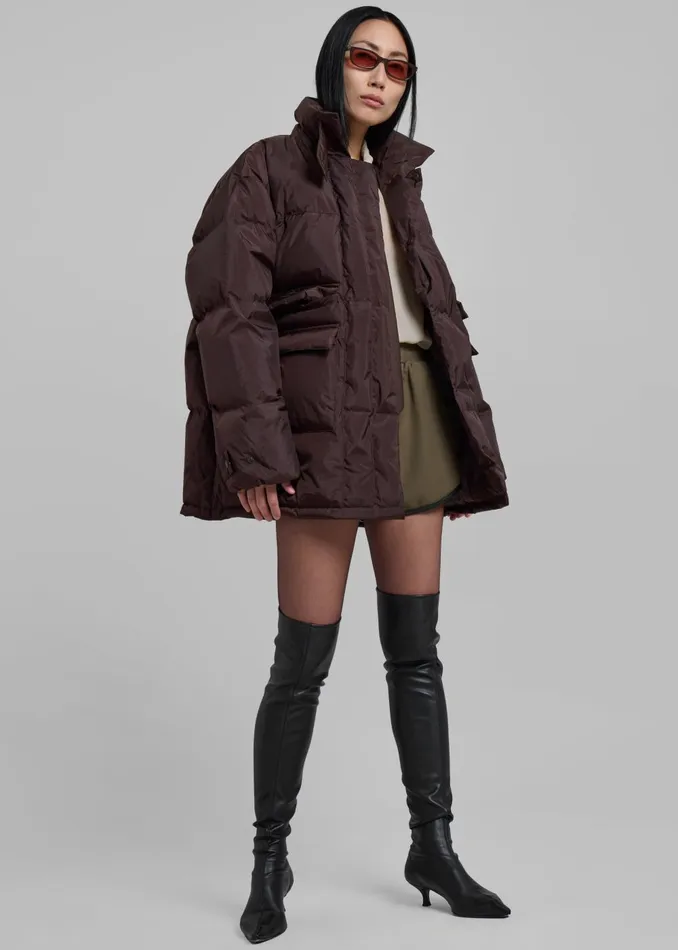Women Nixa Puffer Jacket 8211 Brown The Frankie Shop Outerwear