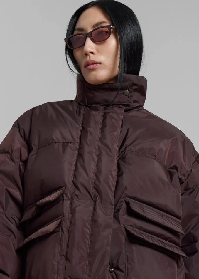 Women Nixa Puffer Jacket 8211 Brown The Frankie Shop Outerwear
