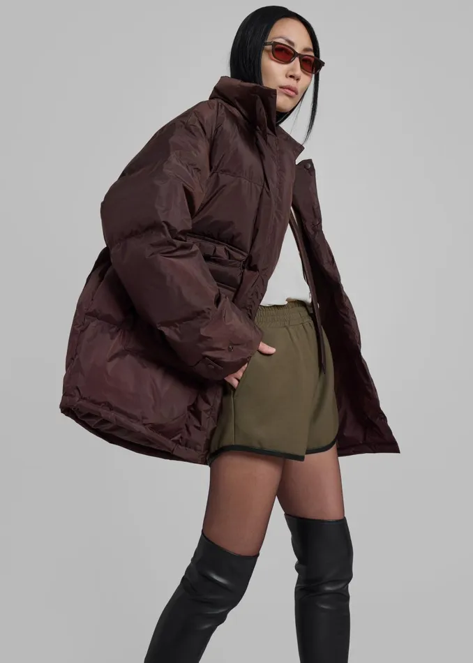 Women Nixa Puffer Jacket 8211 Brown The Frankie Shop Outerwear