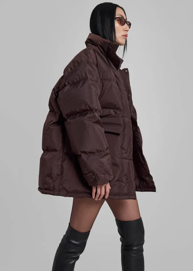 Women Nixa Puffer Jacket 8211 Brown The Frankie Shop Outerwear