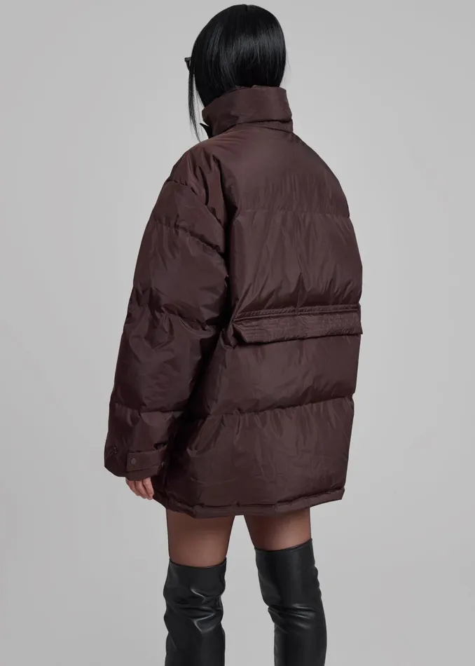 Women Nixa Puffer Jacket 8211 Brown The Frankie Shop Outerwear