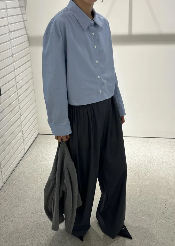 Women Nyla Pleated Pants 8211 Charcoal The Frankie Shop Bottoms