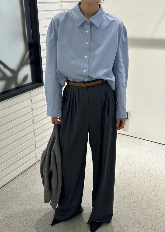 Women Nyla Pleated Pants 8211 Charcoal The Frankie Shop Bottoms