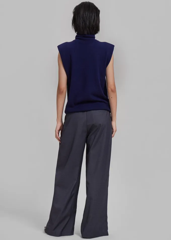 Women Nyla Pleated Pants 8211 Charcoal The Frankie Shop Bottoms