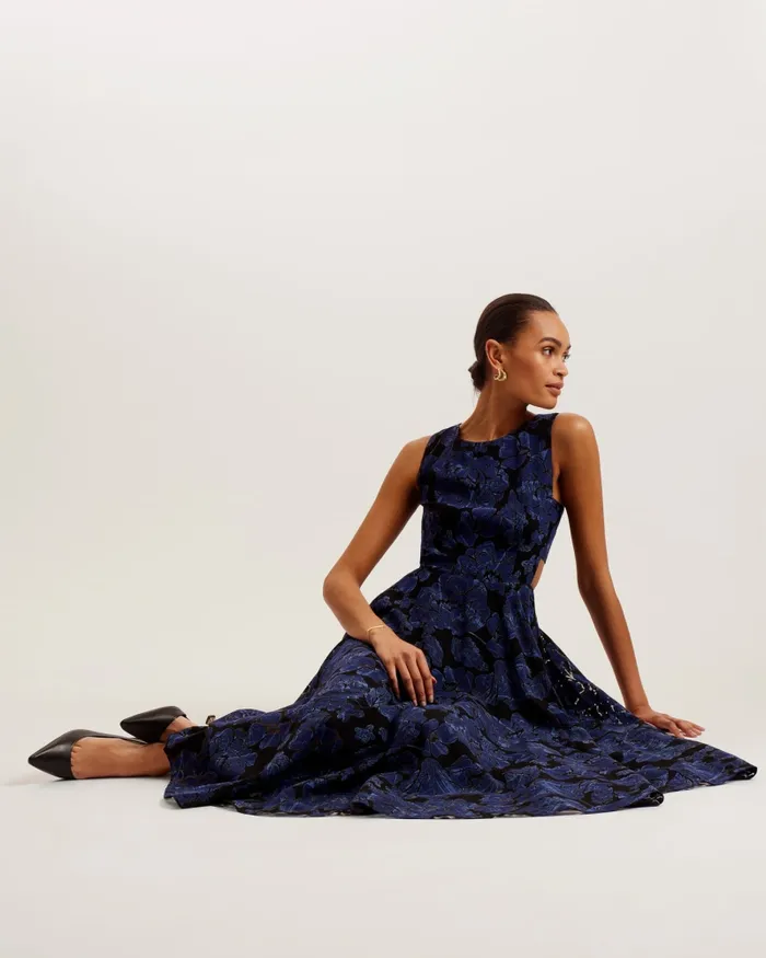 Women OCCHITO 8211 Cut Out ALine Midi Dress Navy Ted Baker Dresses Women OCCHITO 8211 Cut Out ALine Midi Dress Navy Ted Baker Dresses