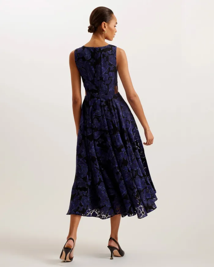 Women OCCHITO 8211 Cut Out ALine Midi Dress Navy Ted Baker Dresses Women OCCHITO 8211 Cut Out ALine Midi Dress Navy Ted Baker Dresses