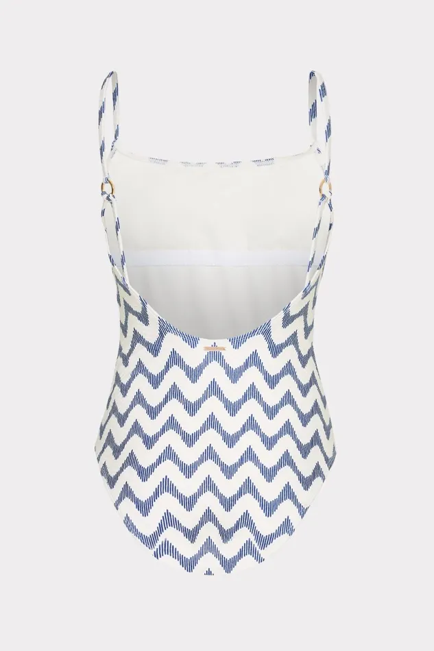 Women One Piece Swimsuits Milly Grace Barcelona Chevron One Piece Whiteblue Women One Piece Swimsuits Milly Grace Barcelona Chevron One Piece Whiteblue