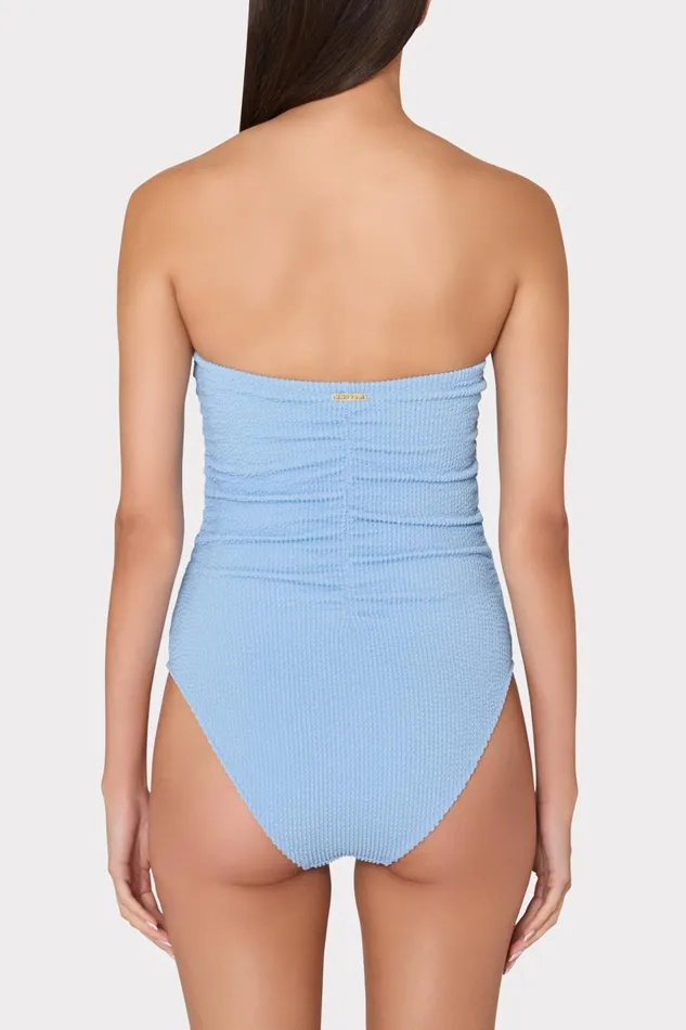 Women One Piece Swimsuits Milly Textured Ruched One Piece Light Blue Women One Piece Swimsuits Milly Textured Ruched One Piece Light Blue