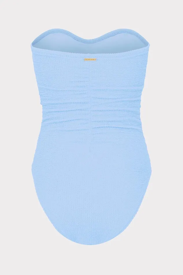 Women One Piece Swimsuits Milly Textured Ruched One Piece Light Blue Women One Piece Swimsuits Milly Textured Ruched One Piece Light Blue