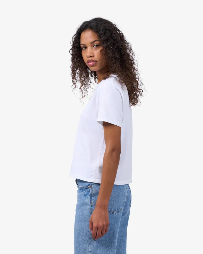 Women Organic Boxy Crop Tee 8211 Polar Blue TShirts Colorfulstandard