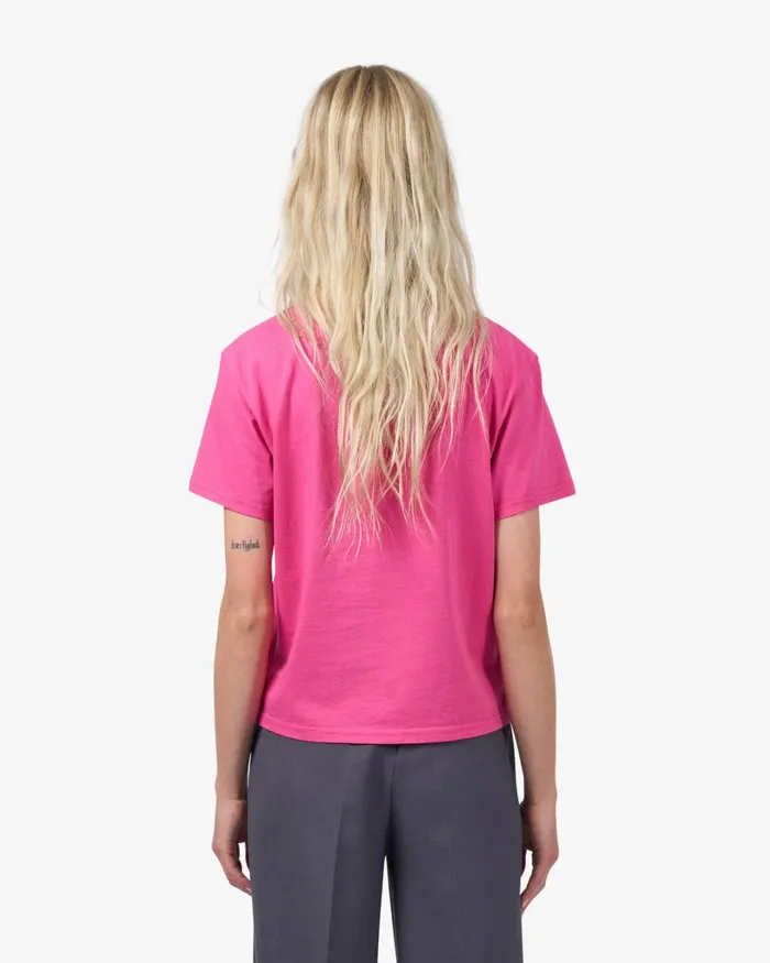 Women Organic Boxy Crop Tee Petrol Blue Colorful Standard TShirts