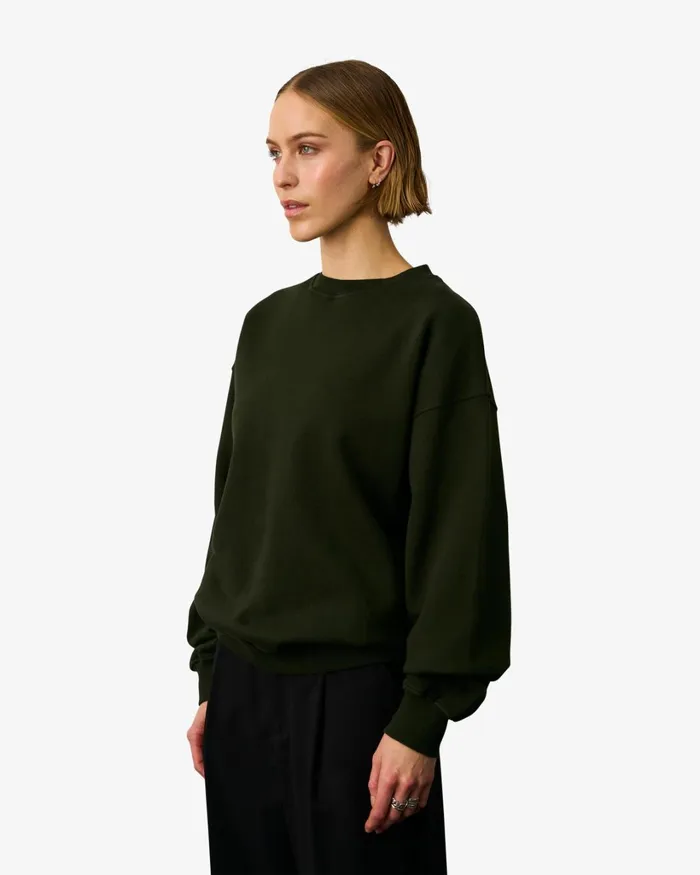 Women Organic Oversized Crew Optical White Colorful Standard Crewneck Sweatshirts