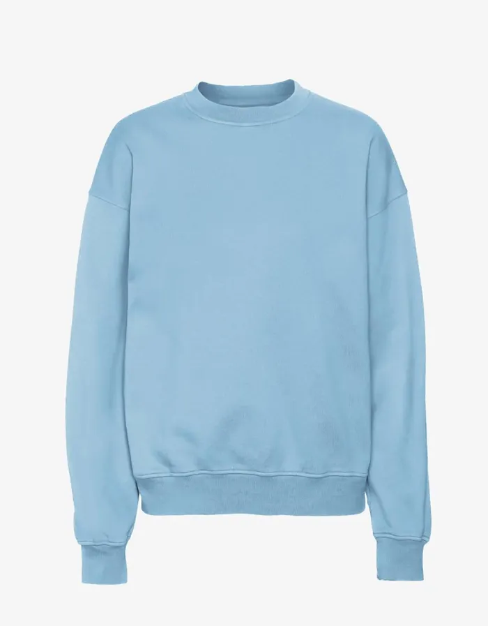 Women Organic Oversized Crew Seaside Blue Colorful Standard Crewneck Sweatshirts