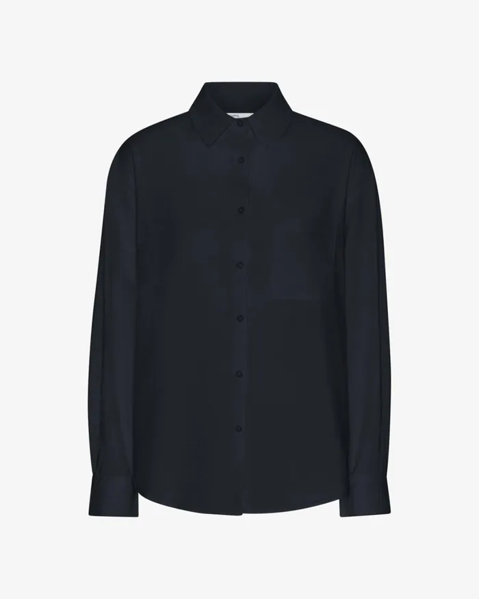 Women Organic Oversized Shirt Navy Blue Colorful Standard Shirts