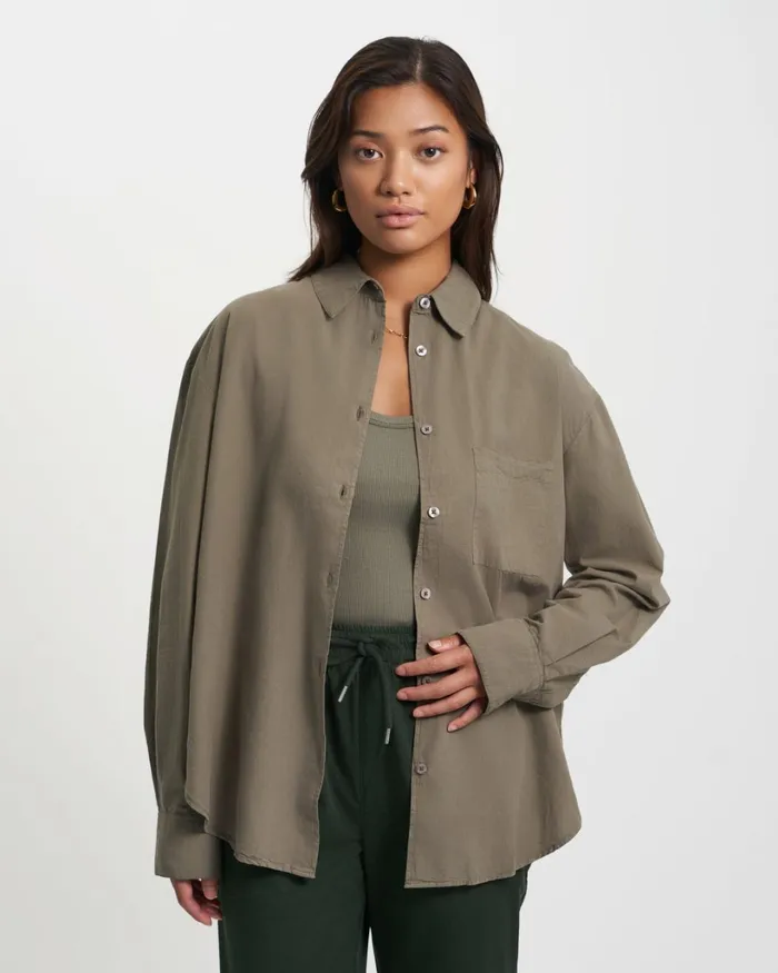 Women Organic Oversized Shirt Navy Blue Colorful Standard Shirts