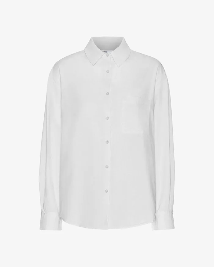 Women Organic Oversized Shirt Optical White Colorful Standard Shirts