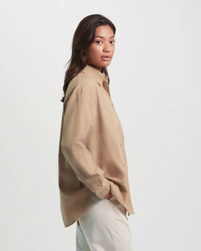 Women Organic Oversized Shirt Optical White Colorful Standard Shirts