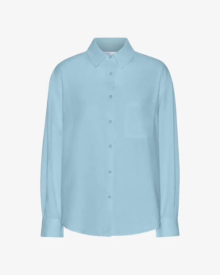 Women Organic Oversized Shirt Seaside Blue Colorful Standard Shirts